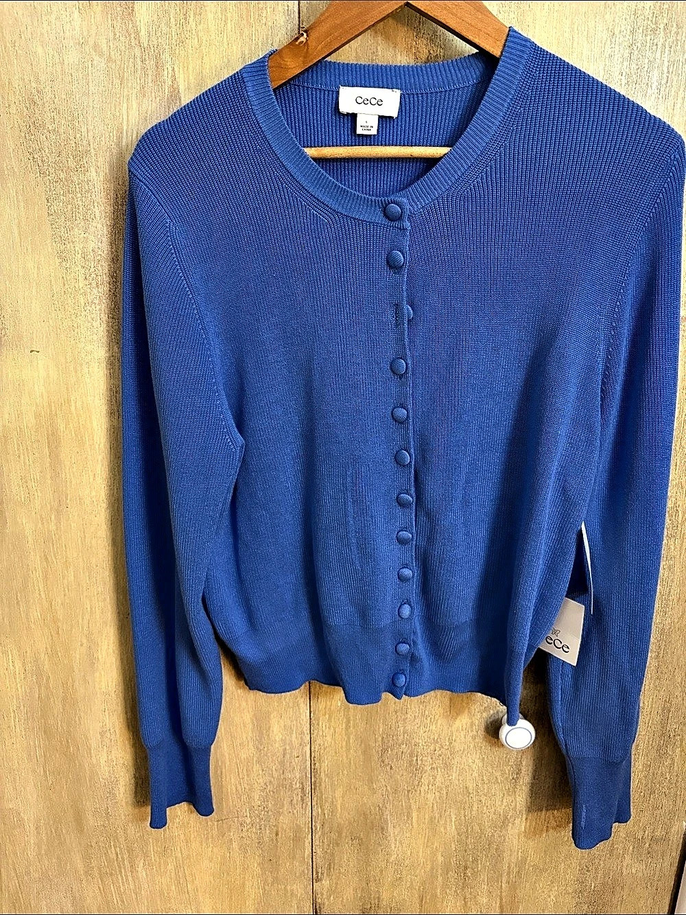 CeCe Blue Cardigan Size Large NWT